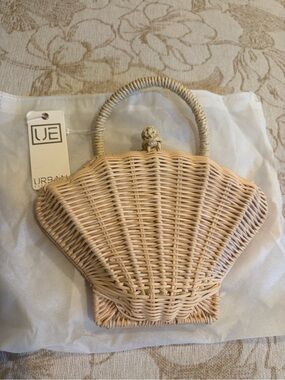 Urban Expressions Cream Wicker Shell Mini Bag